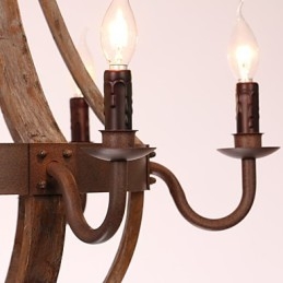 Lampadario vintage retrò country a 6 luci in metallo