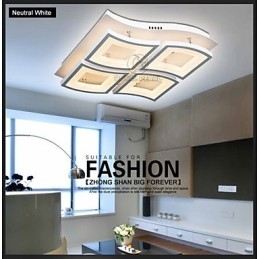 Lampada a sospensione LED contemporanea in acrilico bianco, 3 lampadine