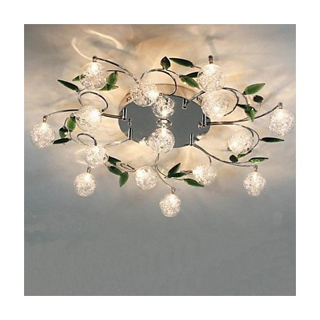 Lampada da soffitto a filo in cristallo verde rotonda Air Lights in ferro