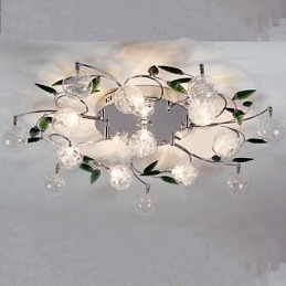 Lampada da soffitto a filo in cristallo verde rotonda Air Lights in ferro