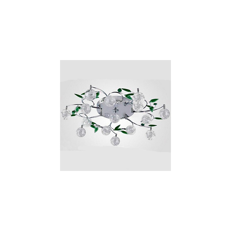 Lampada da soffitto a filo in cristallo verde rotonda Air Lights in ferro