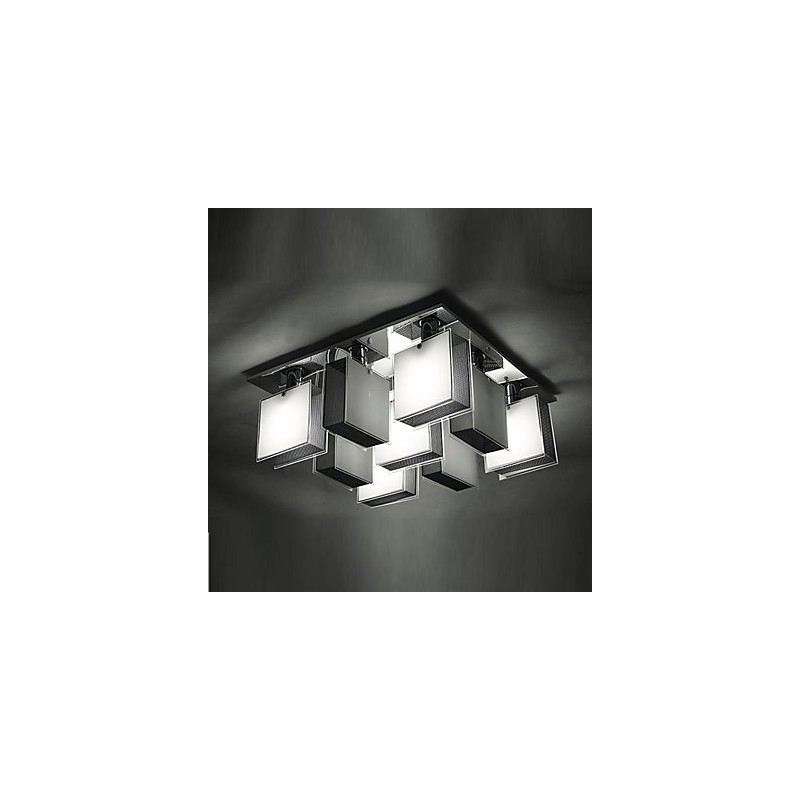 Plafoniera a filo moderna contemporanea in metallo cromato 65 cm