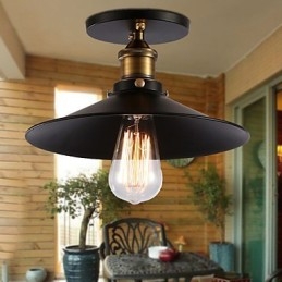 Lampadario a filo retrò mini nero in metallo 1 lampadina E26/E27