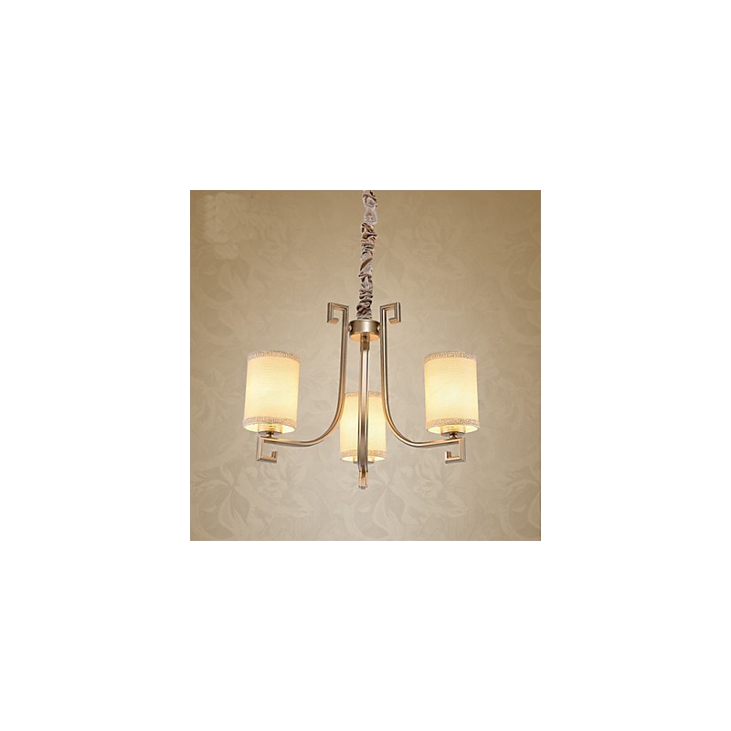Lampadario in ferro e rame stile cinese, 3 luci E12/E14