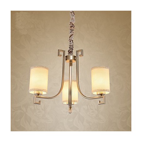 Lampadario in ferro e rame stile cinese, 3 luci E12/E14