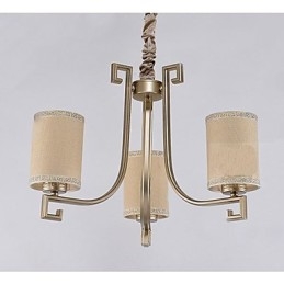 Lampadario in ferro e rame stile cinese, 3 luci E12/E14