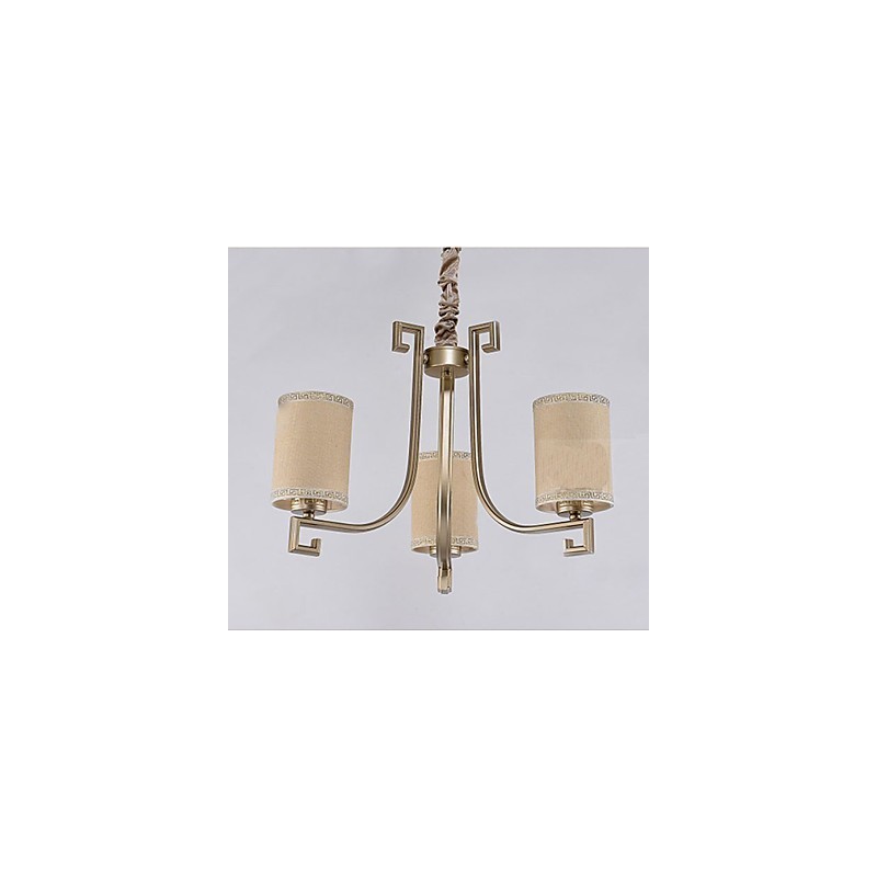Lampadario in ferro e rame stile cinese, 3 luci E12/E14