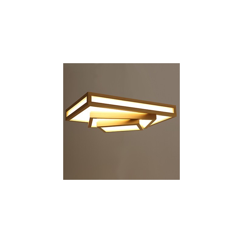 Plafoniera a filo mini moderna contemporanea in legno e bambù, 2 LED integrati, 48 W