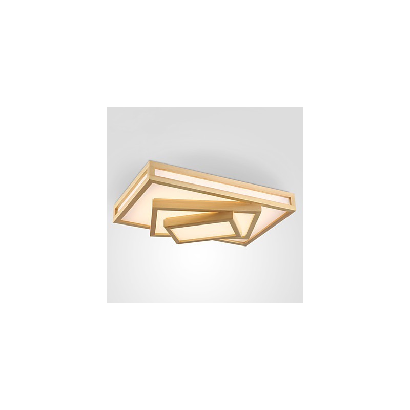 Plafoniera a filo mini moderna contemporanea in legno e bambù, 2 LED integrati, 48 W