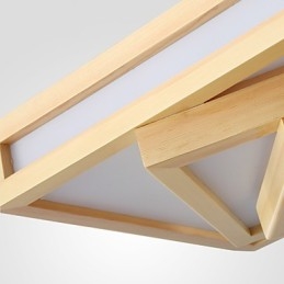 Plafoniera a filo mini moderna contemporanea in legno e bambù, 2 LED integrati, 48 W