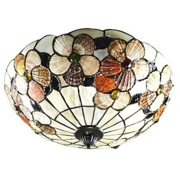 Plafoniera a filo tradizionale/classica con conchiglie multicolore 50 cm