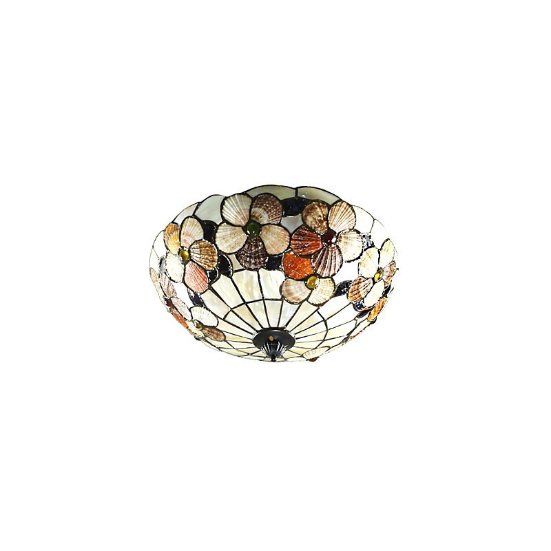Plafoniera a filo tradizionale/classica con conchiglie multicolore 50 cm