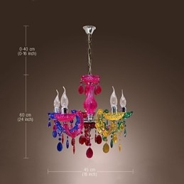 Lampadario classico tradizionale in cristallo acrilico cromato
