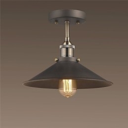 Plafoniera vintage Mini Edison a filo 1 luce in metallo nera