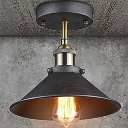 Plafoniera vintage Mini Edison a filo 1 luce in metallo nera