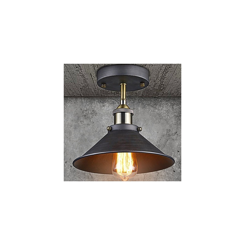 Plafoniera vintage Mini Edison a filo 1 luce in metallo nera