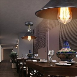 Plafoniera vintage Mini Edison a filo 1 luce in metallo nera