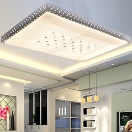Plafoniera a filo moderna contemporanea in metallo bianco con LED integrato 72 W