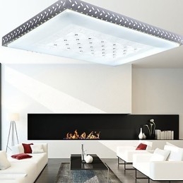Plafoniera a filo moderna contemporanea in metallo bianco con LED integrato 72 W