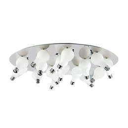 Plafoniera a filo moderna con 12 luci G4 cromata in vetro