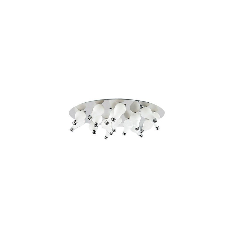 Plafoniera a filo moderna con 12 luci G4 cromata in vetro
