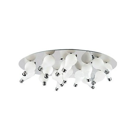 Plafoniera a filo moderna con 12 luci G4 cromata in vetro