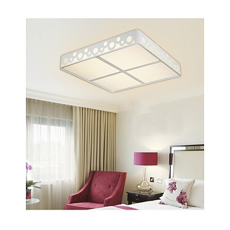 Plafoniera a filo moderna e contemporanea in metallo bianco, LED integrato 56 W