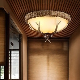 Lampadario a soffitto retrò mini in resina e vetro 40 cm