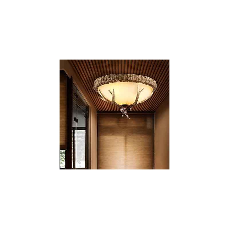 Lampadario a soffitto retrò mini in resina e vetro 40 cm