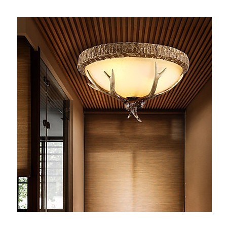 Lampadario a soffitto retrò mini in resina e vetro 40 cm