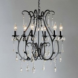 Lampadario classico in cristallo a 6 luci stile candela
