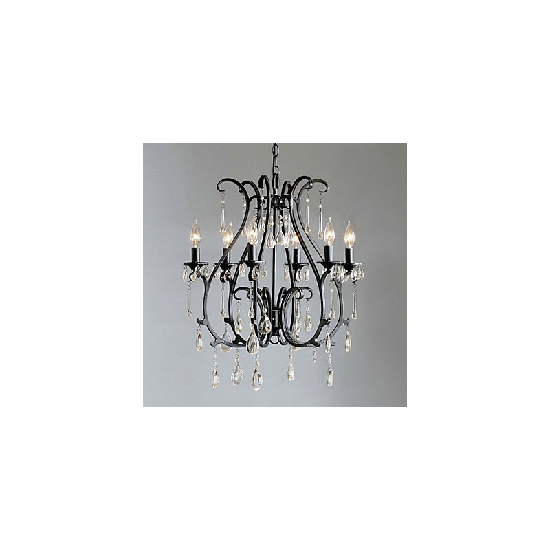 Lampadario classico in cristallo a 6 luci stile candela