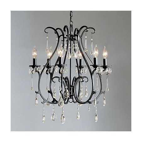 Lampadario classico in cristallo a 6 luci stile candela