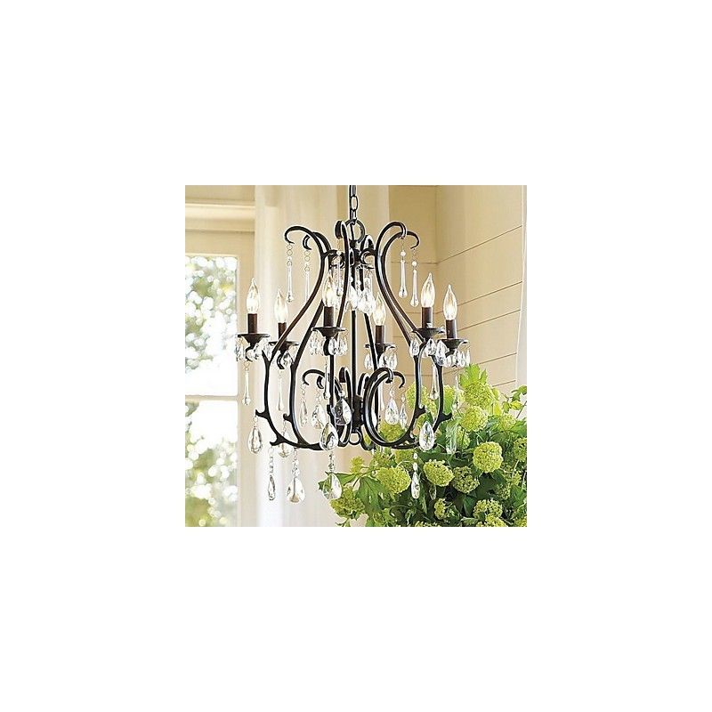 Lampadario classico in cristallo a 6 luci stile candela