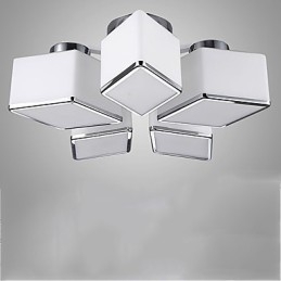 Plafoniera a filo moderna contemporanea in vetro bianco, 5 lampadine E26/E27