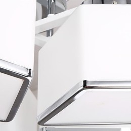 Plafoniera a filo moderna contemporanea in vetro bianco, 5 lampadine E26/E27
