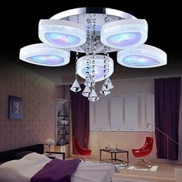Plafoniera a filo moderna contemporanea in metallo bianco con LED integrato, 5 luci