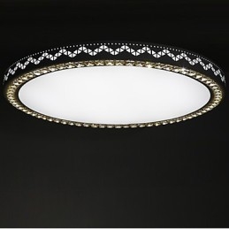 Plafoniera a filo LED con cristalli, metallo bianco, 90~265V, 65 cm