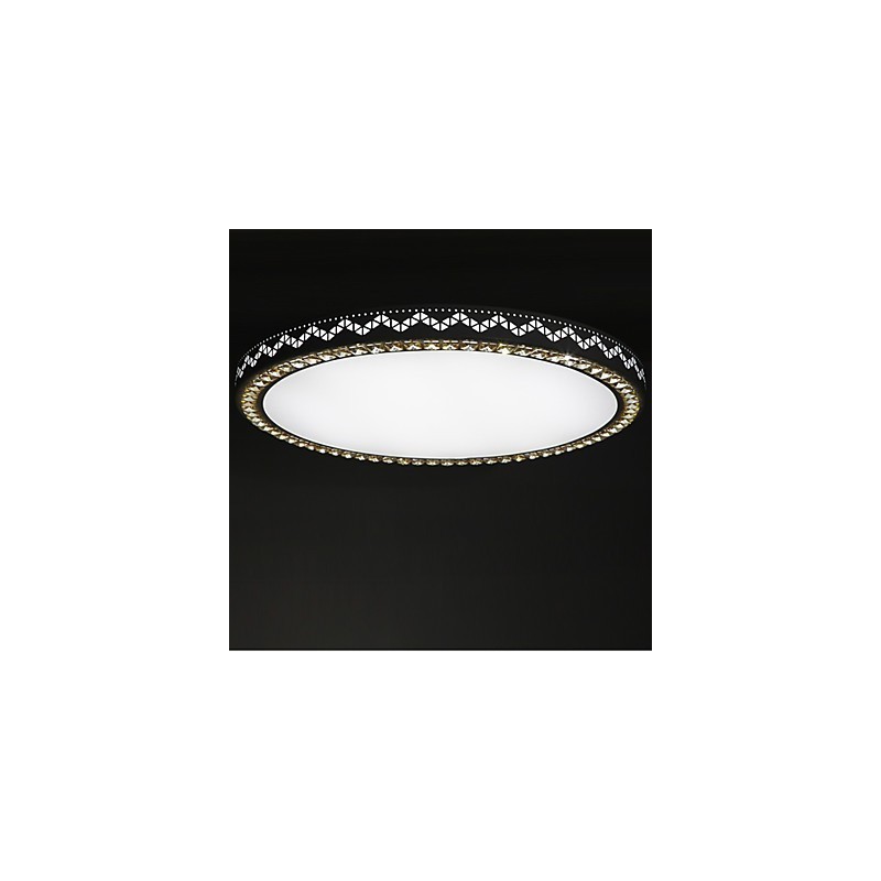Plafoniera a filo LED con cristalli, metallo bianco, 90~265V, 65 cm