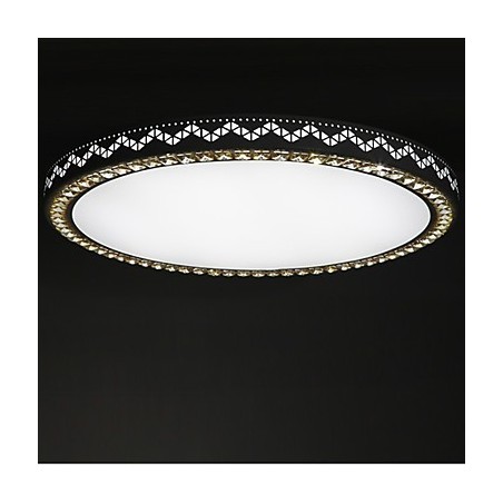 Plafoniera a filo LED con cristalli, metallo bianco, 90~265V, 65 cm