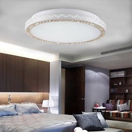 Plafoniera a filo LED con cristalli, metallo bianco, 90~265V, 65 cm