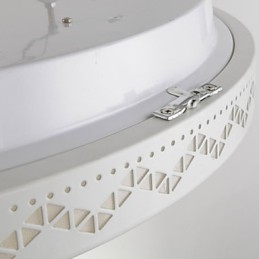 Plafoniera a filo LED con cristalli, metallo bianco, 90~265V, 65 cm