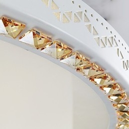 Plafoniera a filo LED con cristalli, metallo bianco, 90~265V, 65 cm