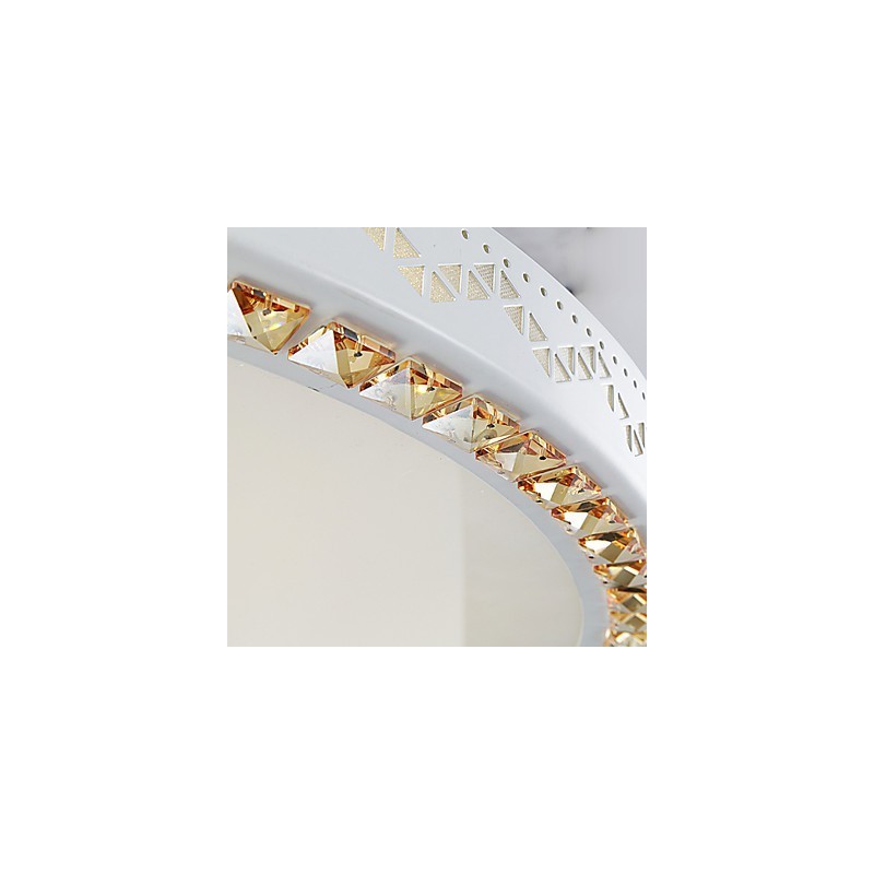 Plafoniera a filo LED con cristalli, metallo bianco, 90~265V, 65 cm