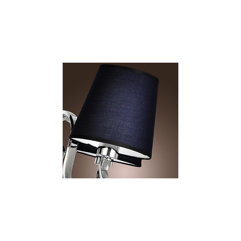 Lampadario contemporaneo classico rustico in metallo cromato con cristalli, 1 livello