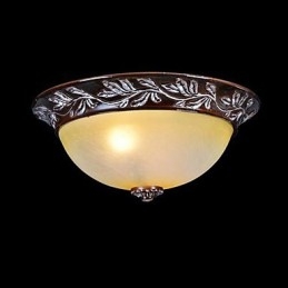 Plafoniera a filo in vetro bianco e giallo in resina argento, stile classico europeo