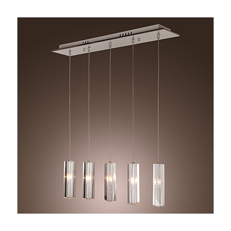 Lampada a sospensione in cristallo cromato con 6 lampadine G4, 65 cm