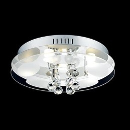 Luce da binario a filo in cristallo moderna contemporanea in metallo cromo