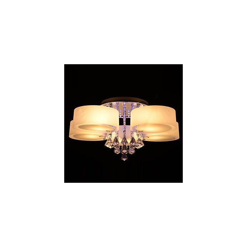 Plafoniera a filo moderna contemporanea con cristalli, argento, 1 lampadina E26/E27