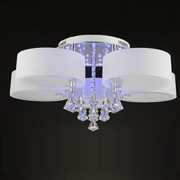 Plafoniera a filo moderna contemporanea con cristalli, argento, 1 lampadina E26/E27